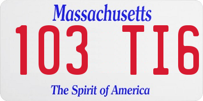 MA license plate 103TI6