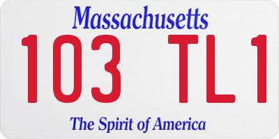 MA license plate 103TL1