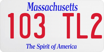 MA license plate 103TL2