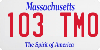 MA license plate 103TM0