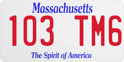 MA license plate 103TM6