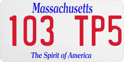 MA license plate 103TP5