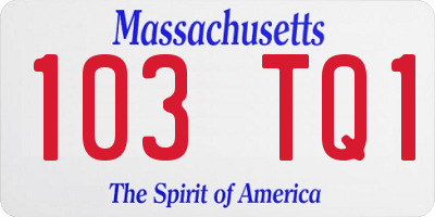 MA license plate 103TQ1