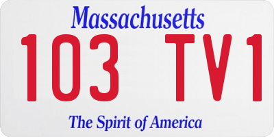 MA license plate 103TV1