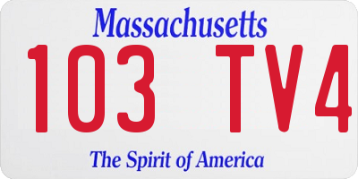 MA license plate 103TV4