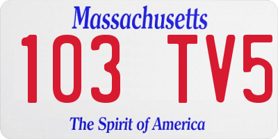 MA license plate 103TV5