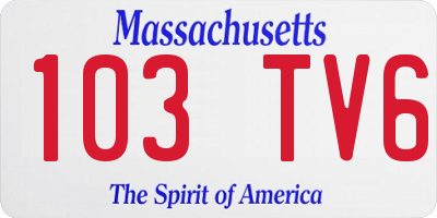 MA license plate 103TV6