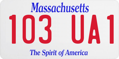 MA license plate 103UA1