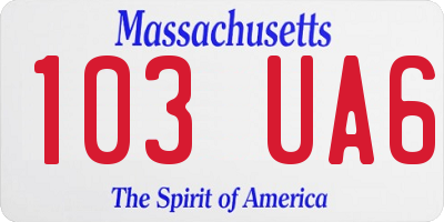 MA license plate 103UA6