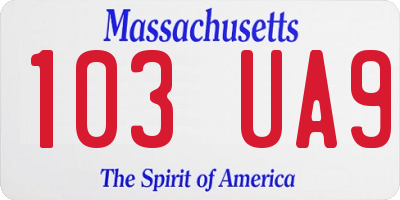 MA license plate 103UA9