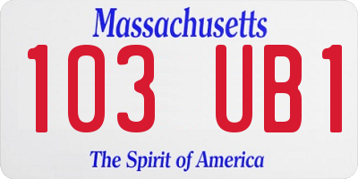 MA license plate 103UB1
