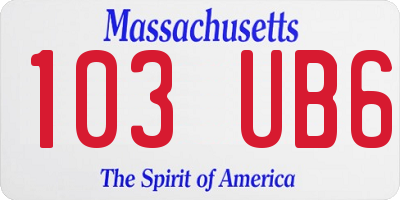 MA license plate 103UB6