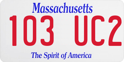 MA license plate 103UC2