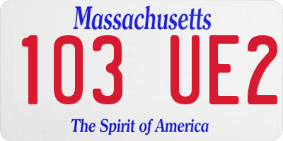 MA license plate 103UE2