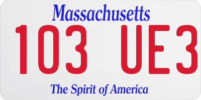 MA license plate 103UE3