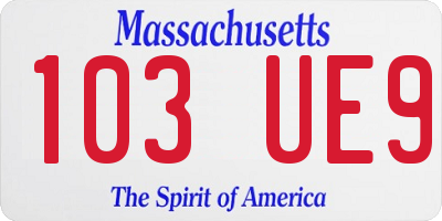 MA license plate 103UE9