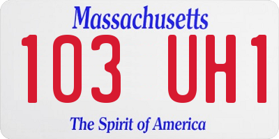 MA license plate 103UH1