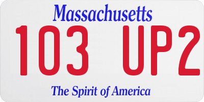 MA license plate 103UP2