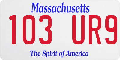 MA license plate 103UR9