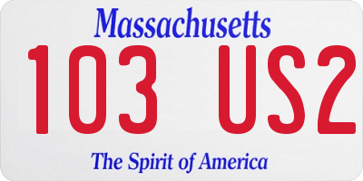 MA license plate 103US2