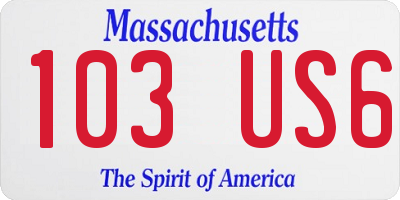 MA license plate 103US6