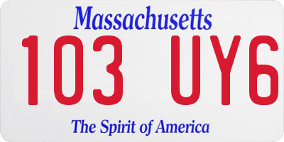 MA license plate 103UY6