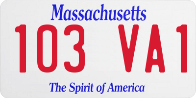 MA license plate 103VA1