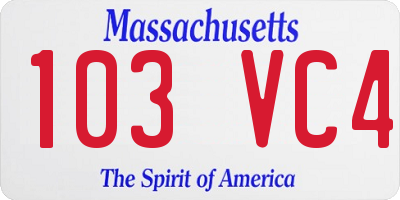 MA license plate 103VC4