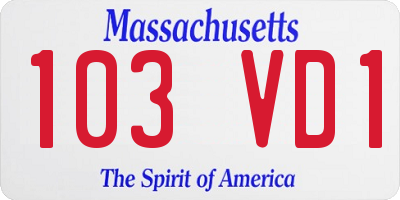 MA license plate 103VD1