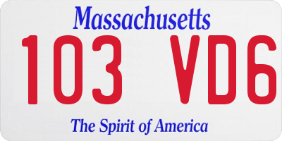 MA license plate 103VD6