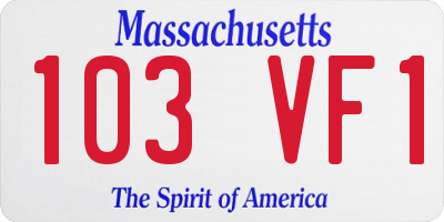 MA license plate 103VF1