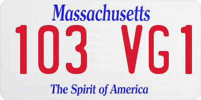 MA license plate 103VG1