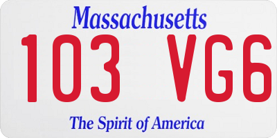 MA license plate 103VG6