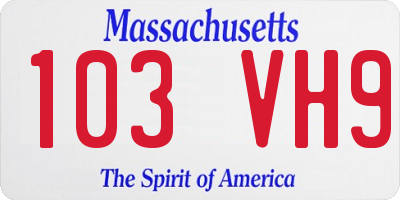 MA license plate 103VH9