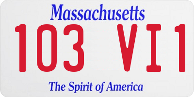 MA license plate 103VI1