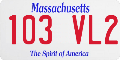 MA license plate 103VL2