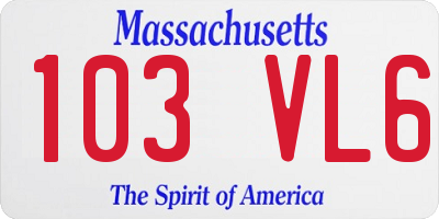 MA license plate 103VL6