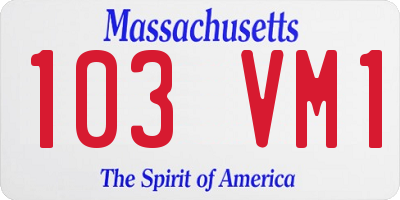MA license plate 103VM1