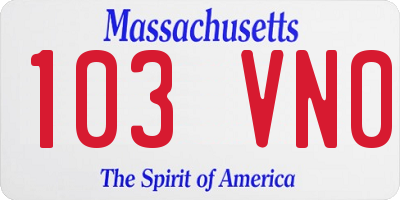 MA license plate 103VN0