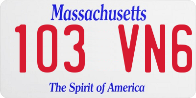 MA license plate 103VN6