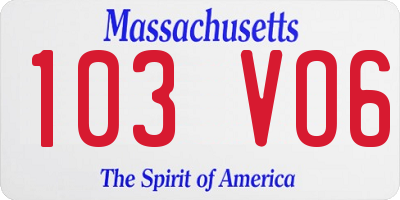 MA license plate 103VO6