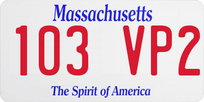 MA license plate 103VP2