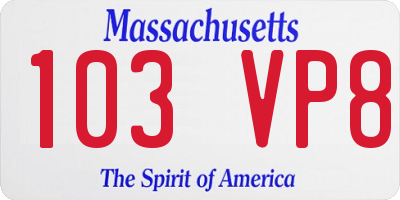 MA license plate 103VP8