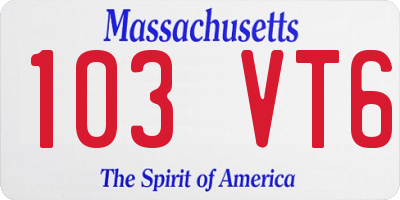 MA license plate 103VT6