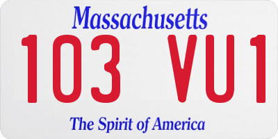 MA license plate 103VU1