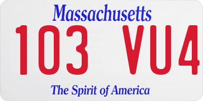 MA license plate 103VU4