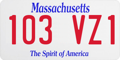 MA license plate 103VZ1