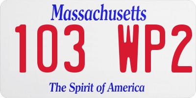 MA license plate 103WP2