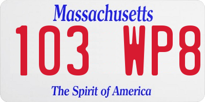 MA license plate 103WP8