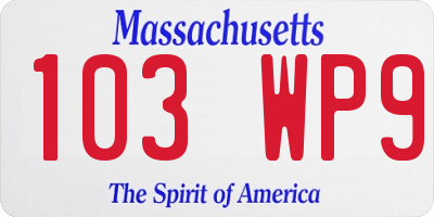 MA license plate 103WP9